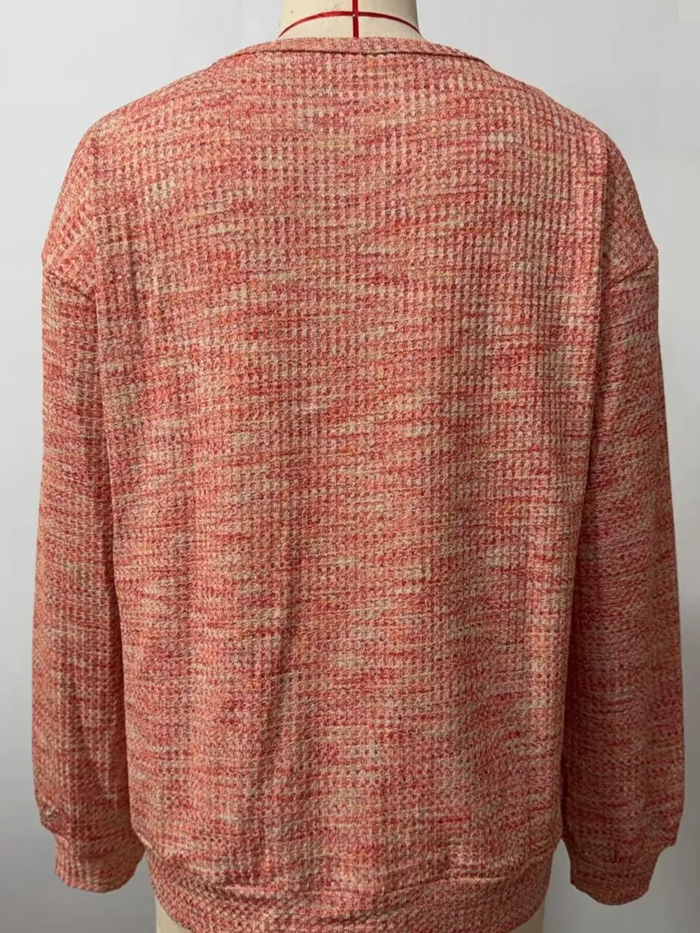 Space-Dyed Long Sleeve Waffle-Knit Top, image 23