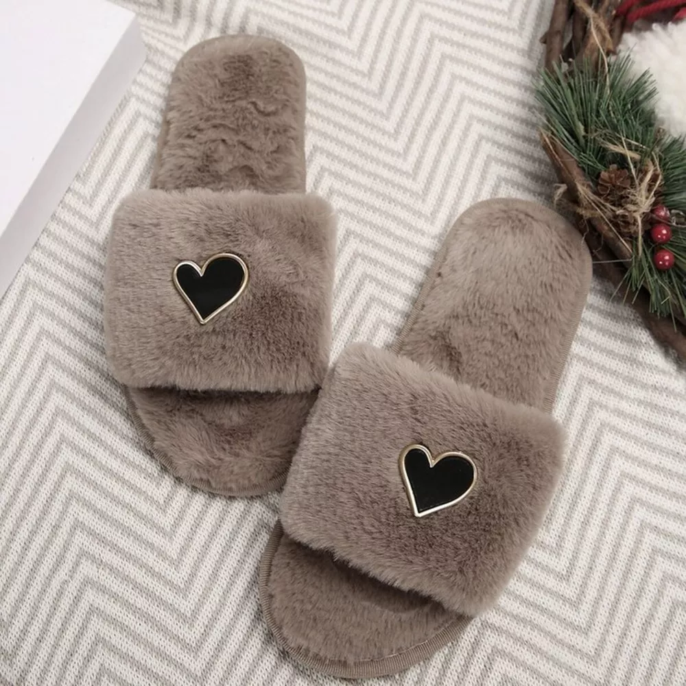 Heart Open Toe Flats Slippers, image 5