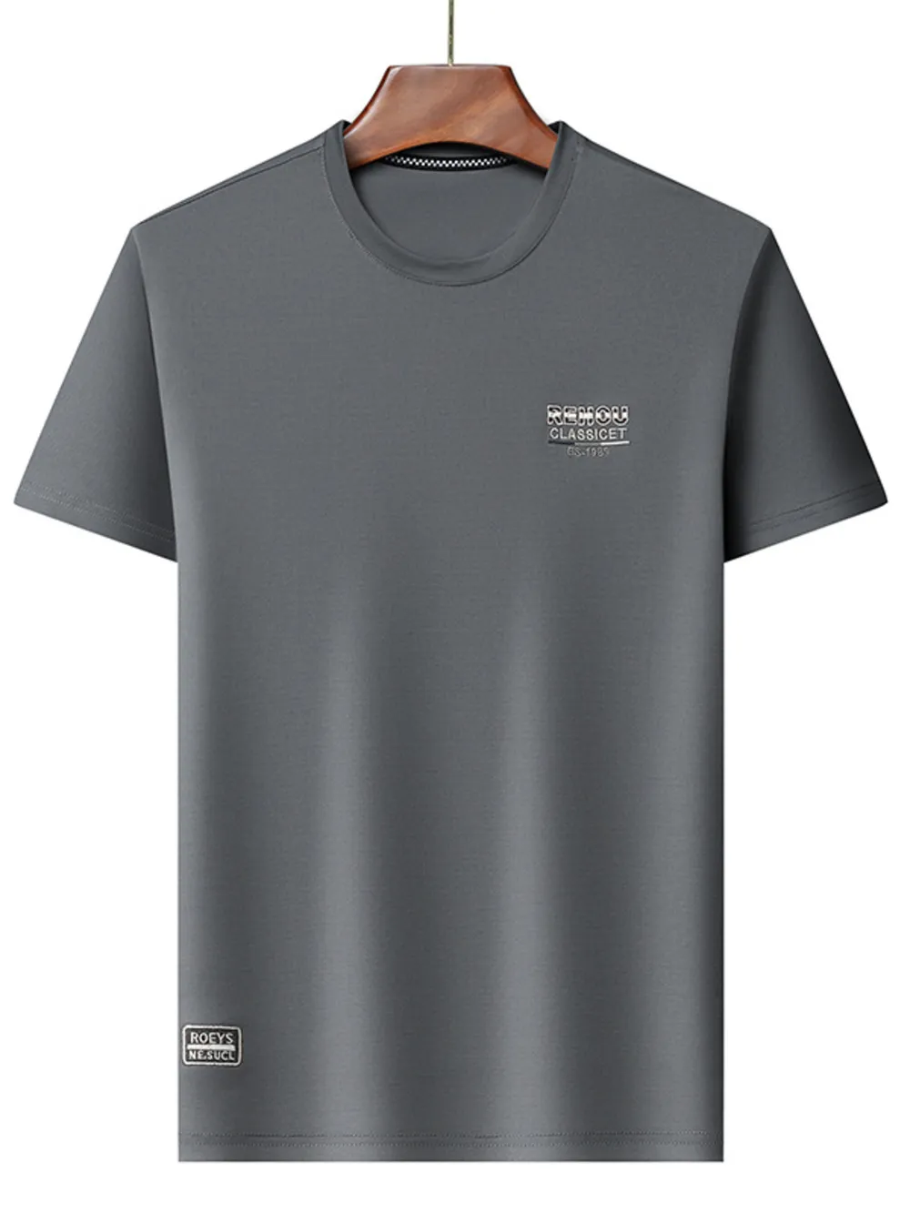 Men's Plus Size Round Neck Breathable Short Sleeve T-Shirt, image 5