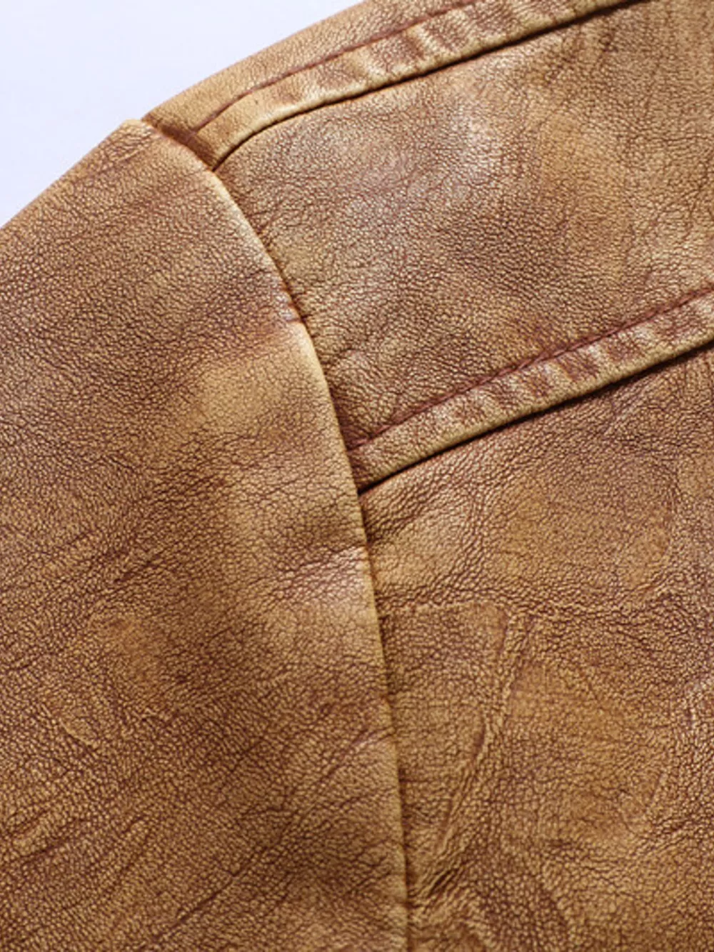 Men's Full Size Faux Leather Sherpa Collar Jacket Plus Size, image 6