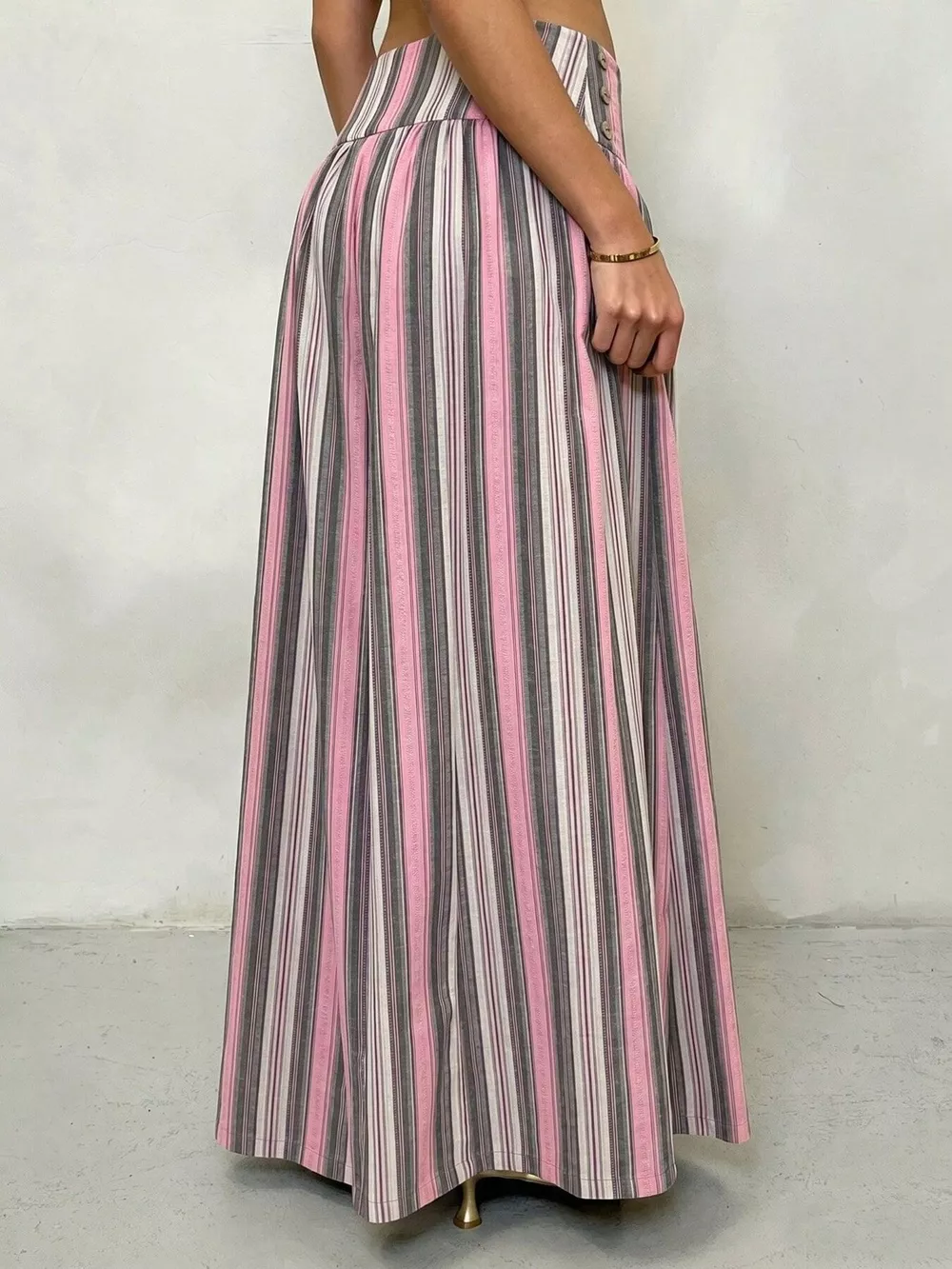 High-Waisted Striped Wide-Leg Casual Pants, image 4