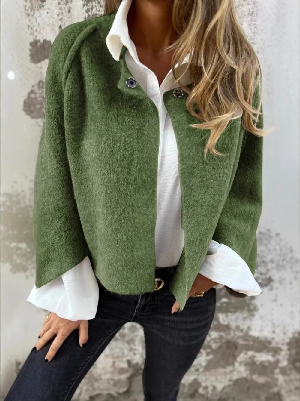 Full Size Solid Color Long Sleeve Outerwear Plus Size, image 11