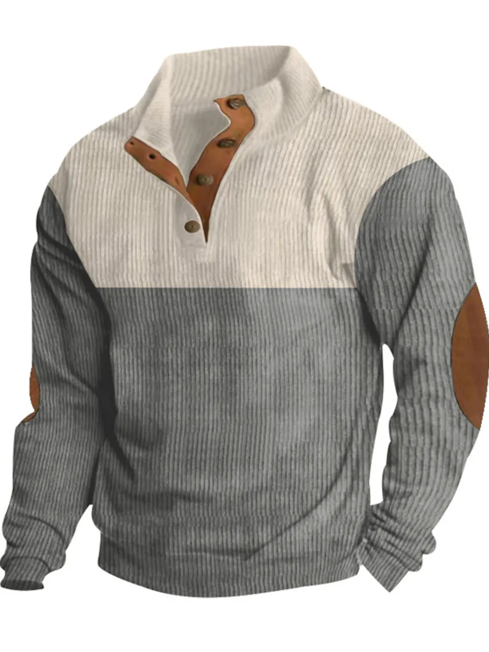 Men's Full Size Color Block Long Sleeve Sweatshirt Plus Size, image 7