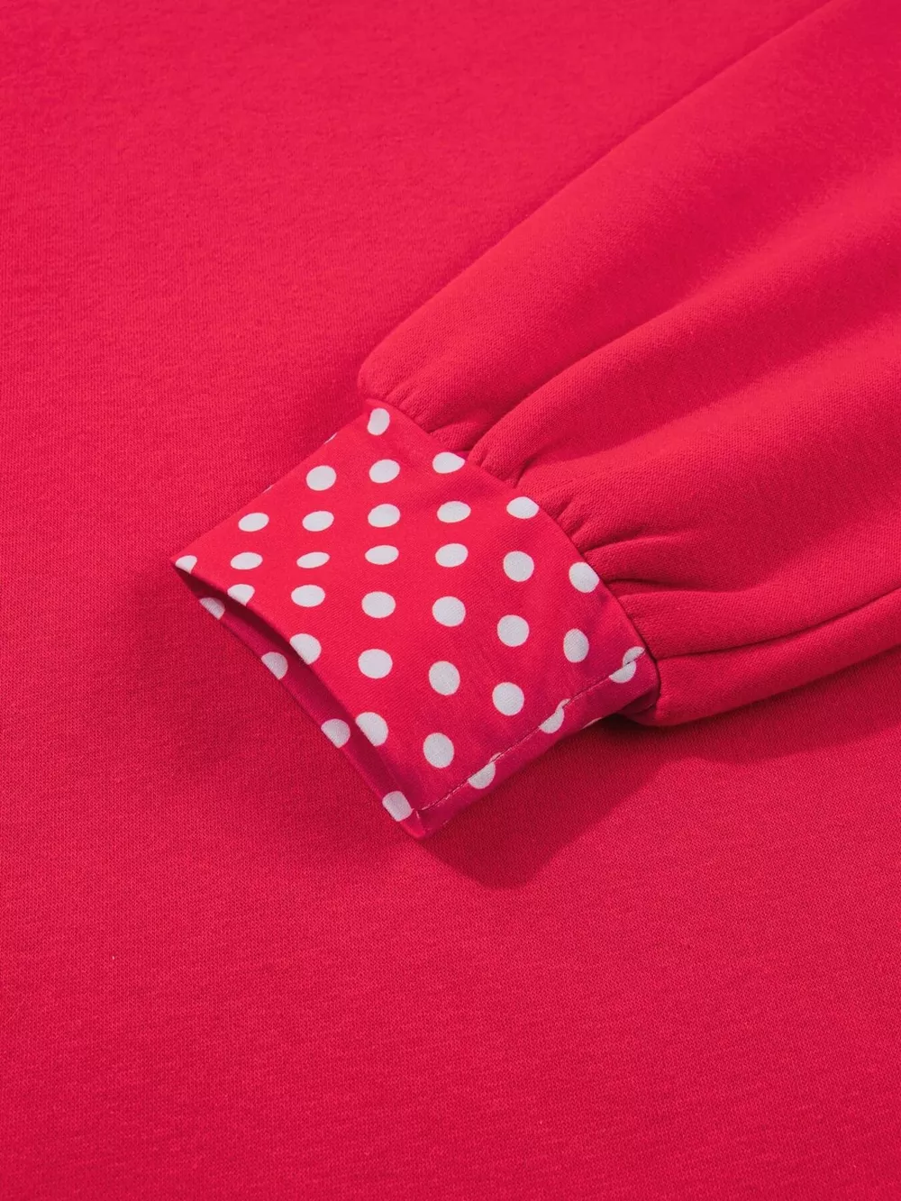 Polka Dot Trim Contrast Crew Neck Sweatshirt, image 10