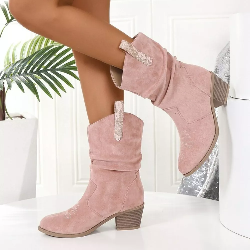 Round Toe Block Heels Boots, image 10