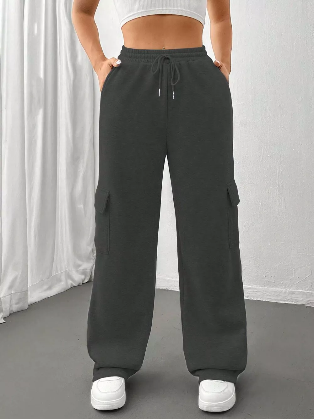 Relaxed Fit Pants with Drawstring Waist, image 17
