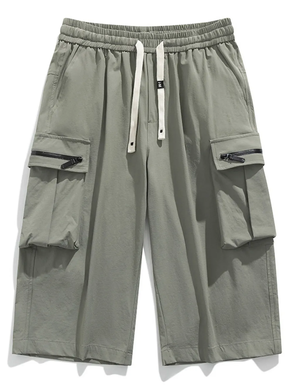 Men's Plus Size Casual Cargo Shorts with Zipper Pockets
