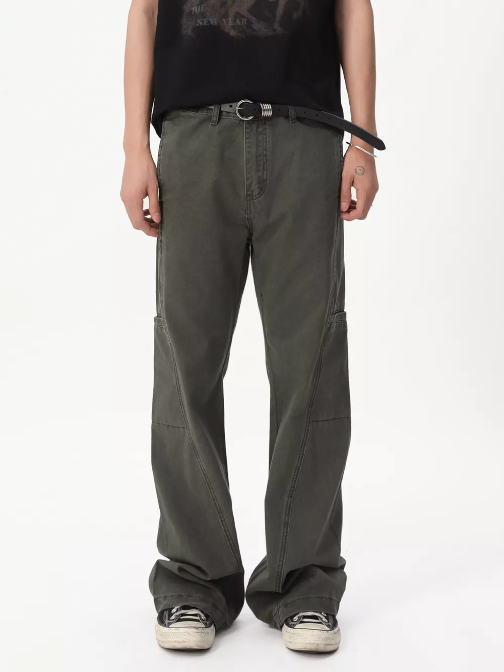 Men's Vintage Washed Loose Fit Straight-Leg Pants, image 2