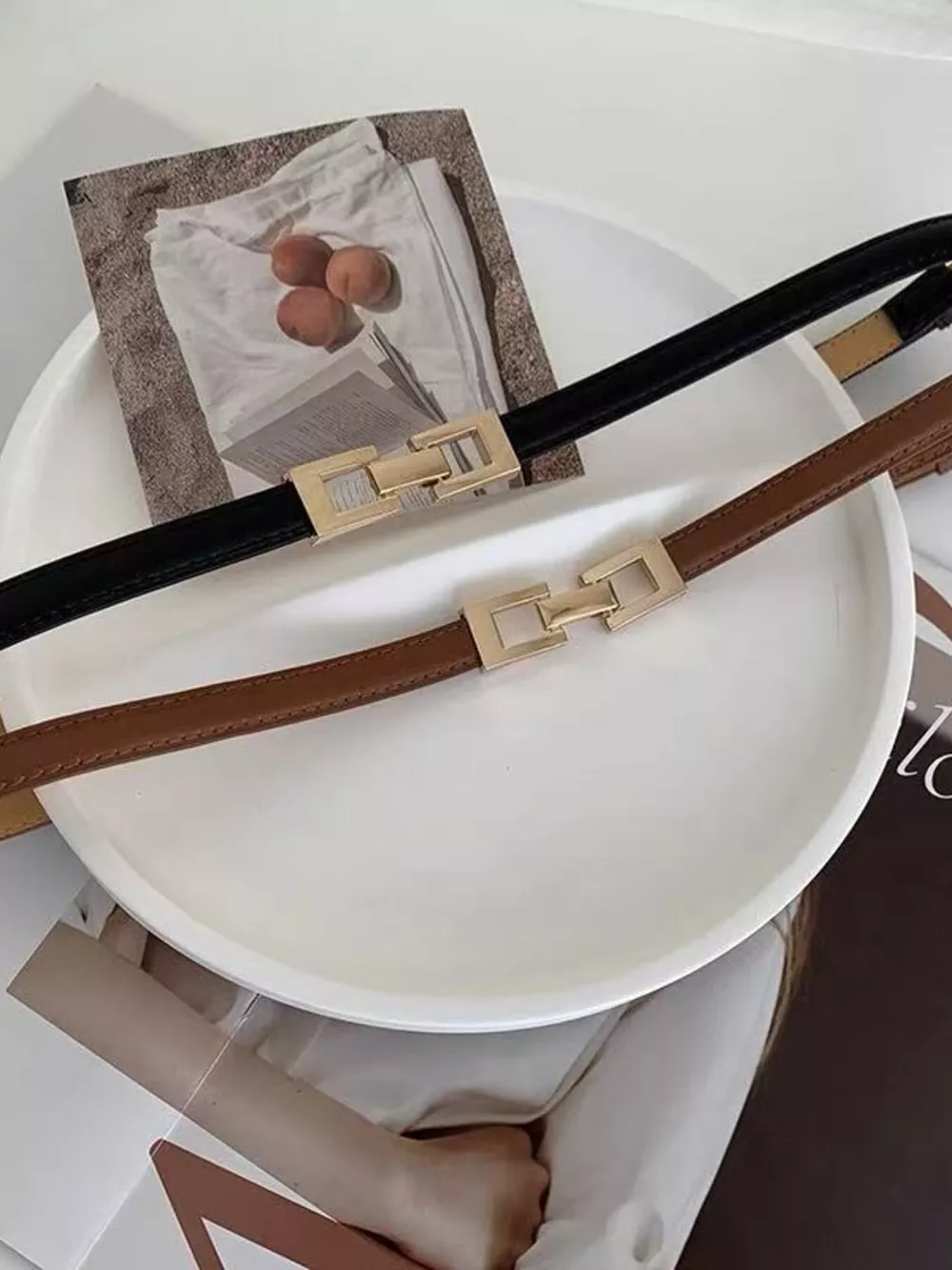 Skinny Belt with Golden Buckle, image 4
