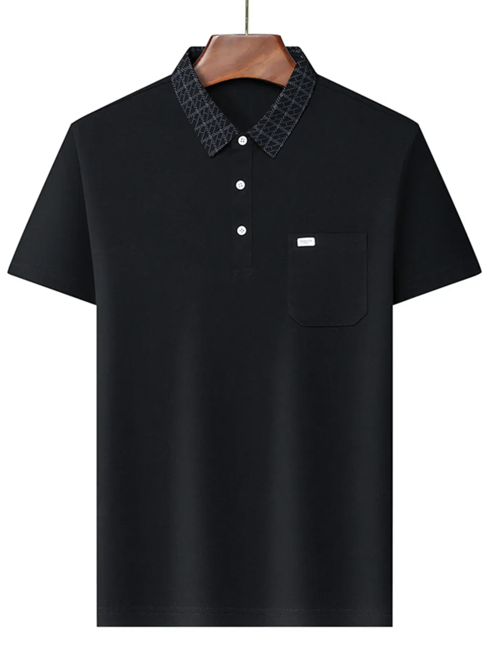 Men's Plus Size Short Sleeve Polo with Chest Pocket