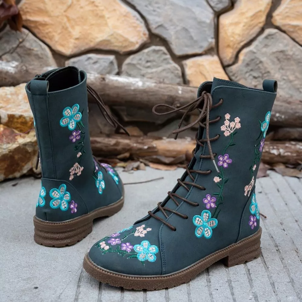 Round Toe Block Heels Boots, image 3