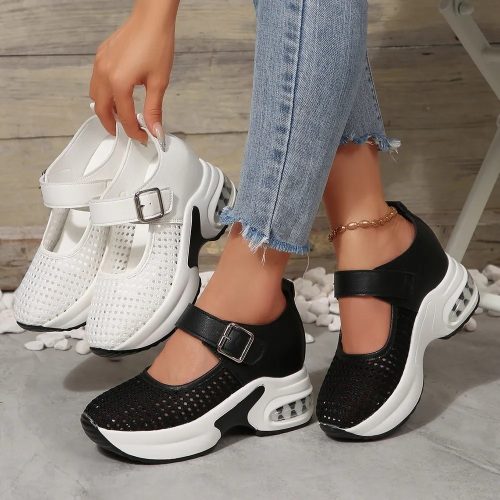 Breathable Mesh Platform Sneakers, image 2