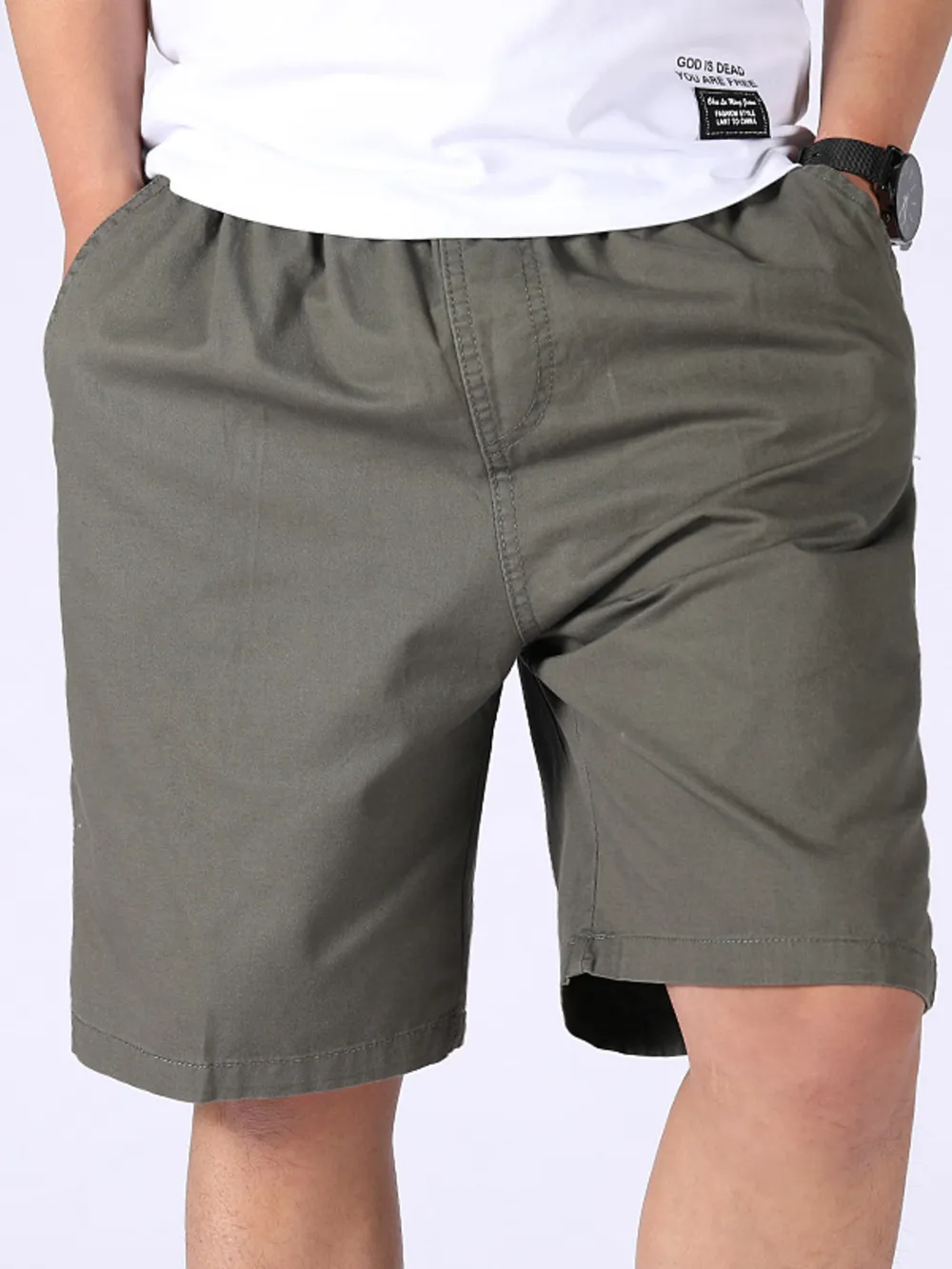 Men's Plus Size Pocketed Shorts, image 4