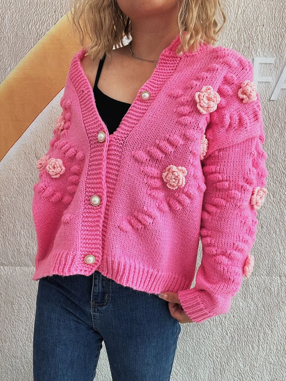 Flower Button Up Long Sleeve Cardigan, image 19