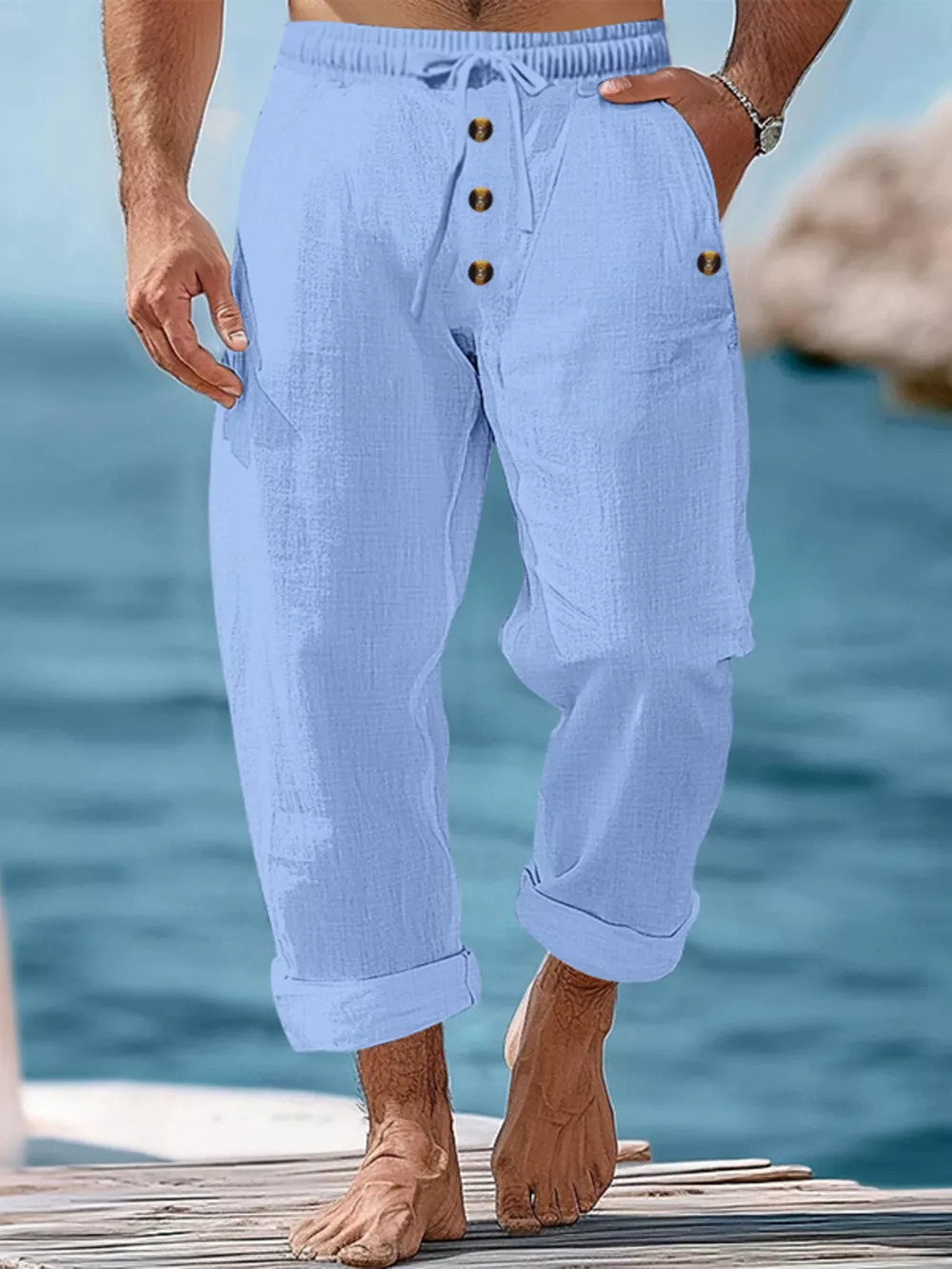 Men's Full Size Button-Fly Drawstring Pants Plus Size, image 14