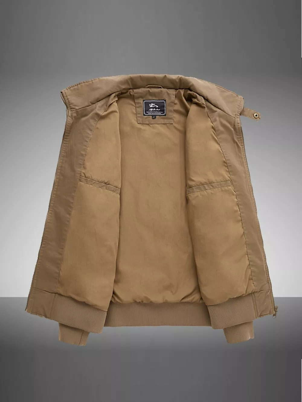 Men's Plus Size Casual Zip Up Bomber Jacket, image 4