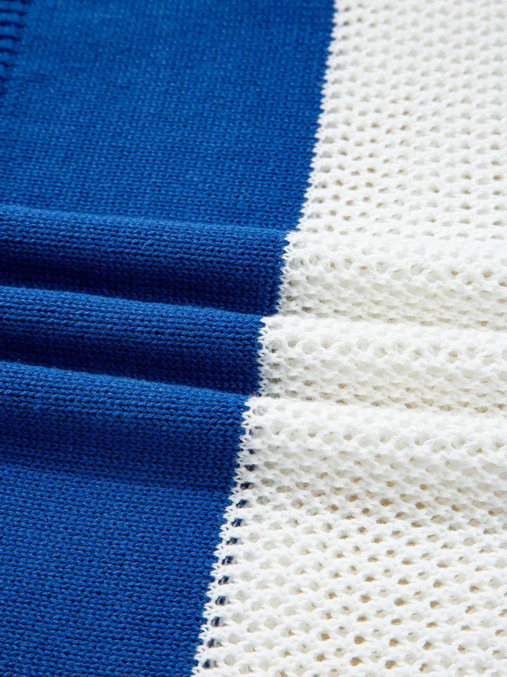 Stripe Colorblock Polo Collar Crochet Knitted Cover Up, image 8