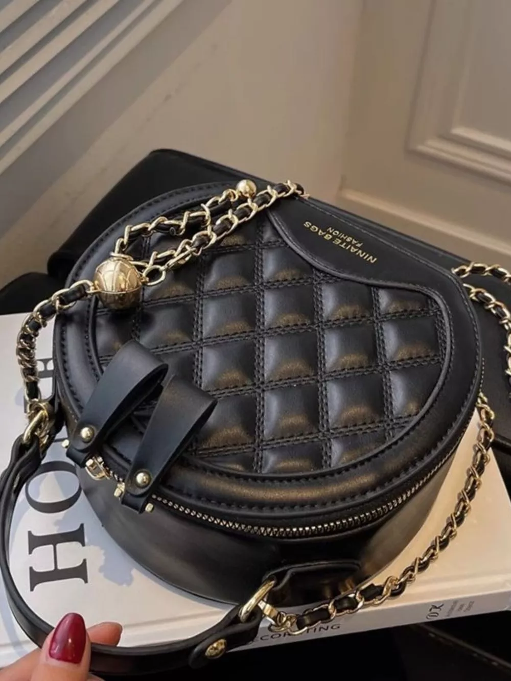 Quilted Chain Strap Crossbody Bag, image 2