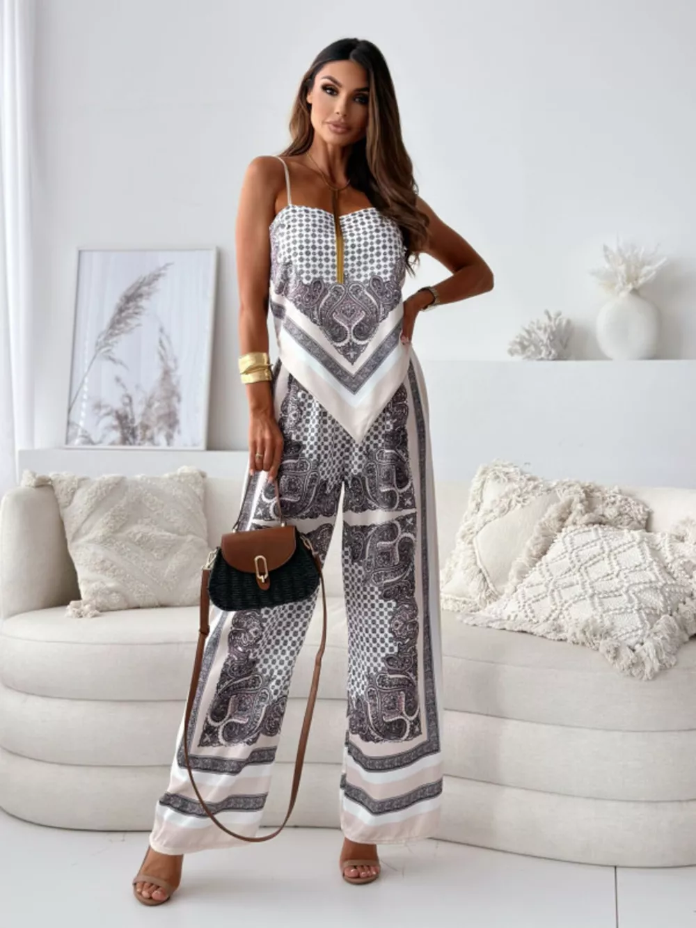 Tie Back Printed Cami and Pants Set, image 14