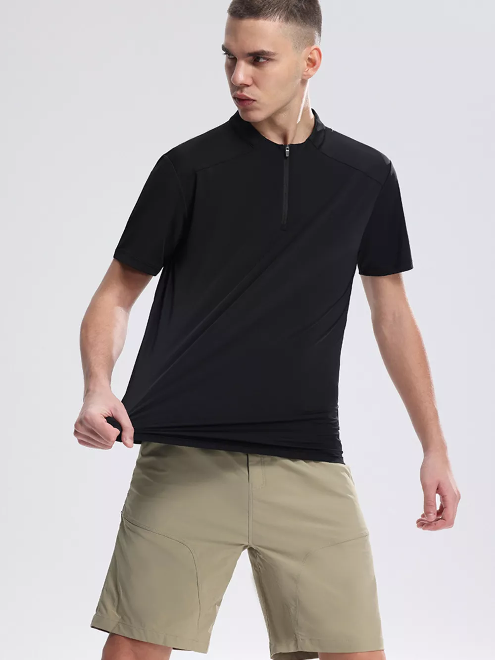 Men's Quarter Zip Short Sleeve Active T-Shirt, image 6