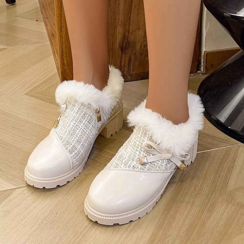 Round Toe Block Heels Boots, image 6