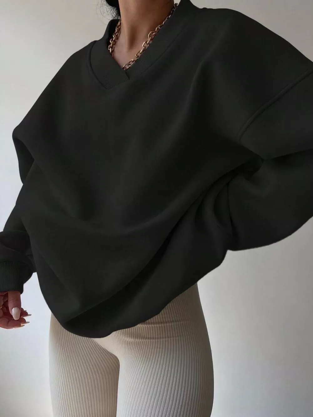 Dropped Shoulder Long Sleeve Oversized Sweatshirt, image 15