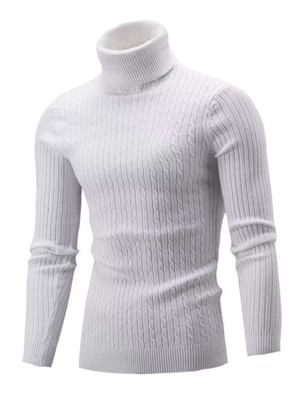 Men's Full Size Classic Cable Knit Turtleneck Sweater Plus Size, image 6