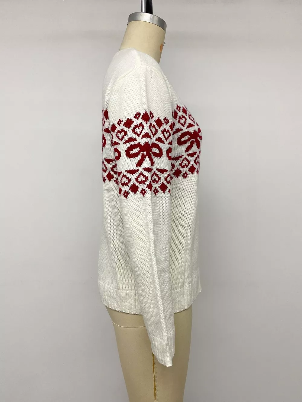 Bow Pattern Long Sleeve Christmas Sweater, image 12