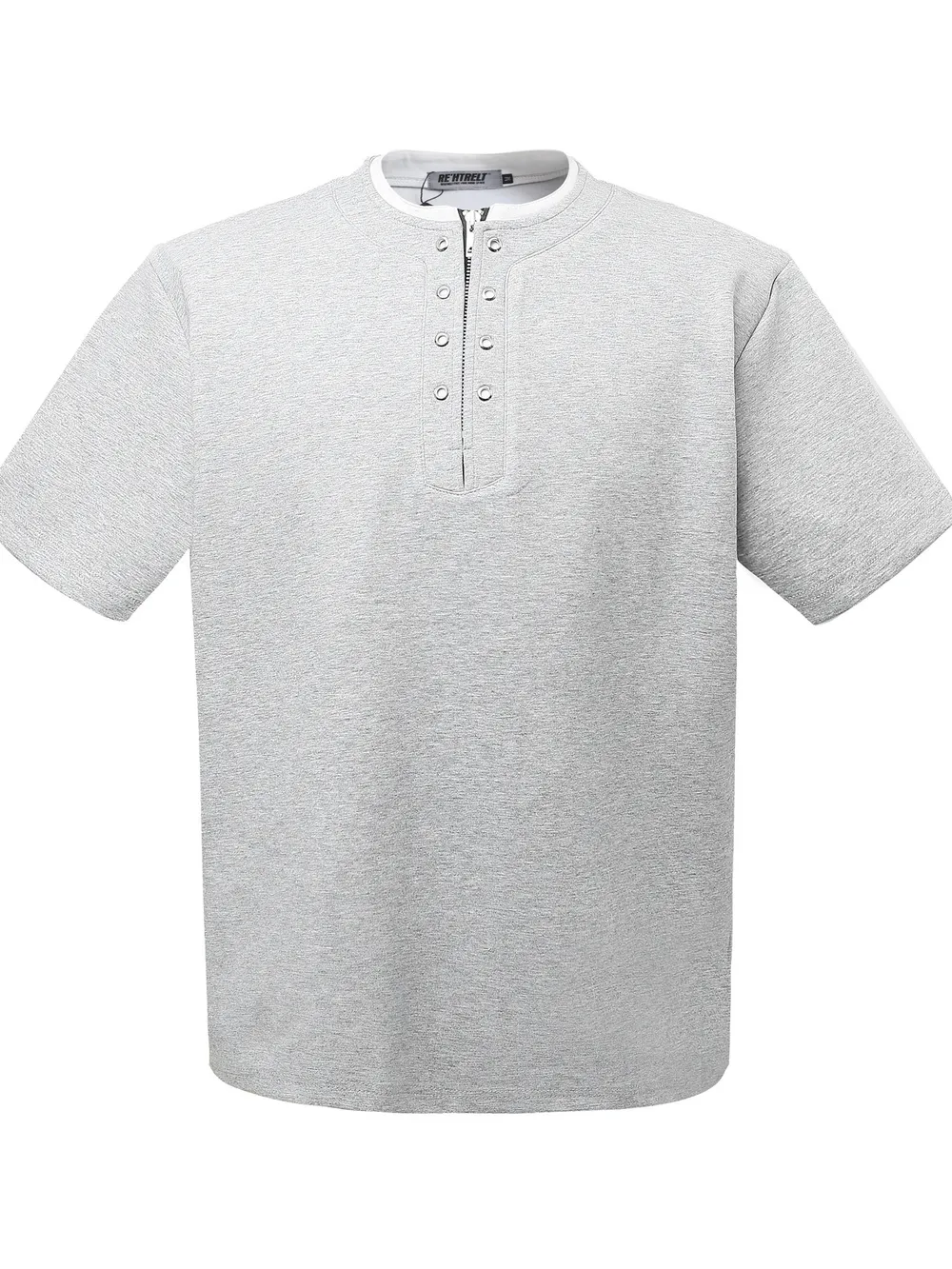 Men's Contrast Half Zip Short Sleeve T-Shirt, image 3