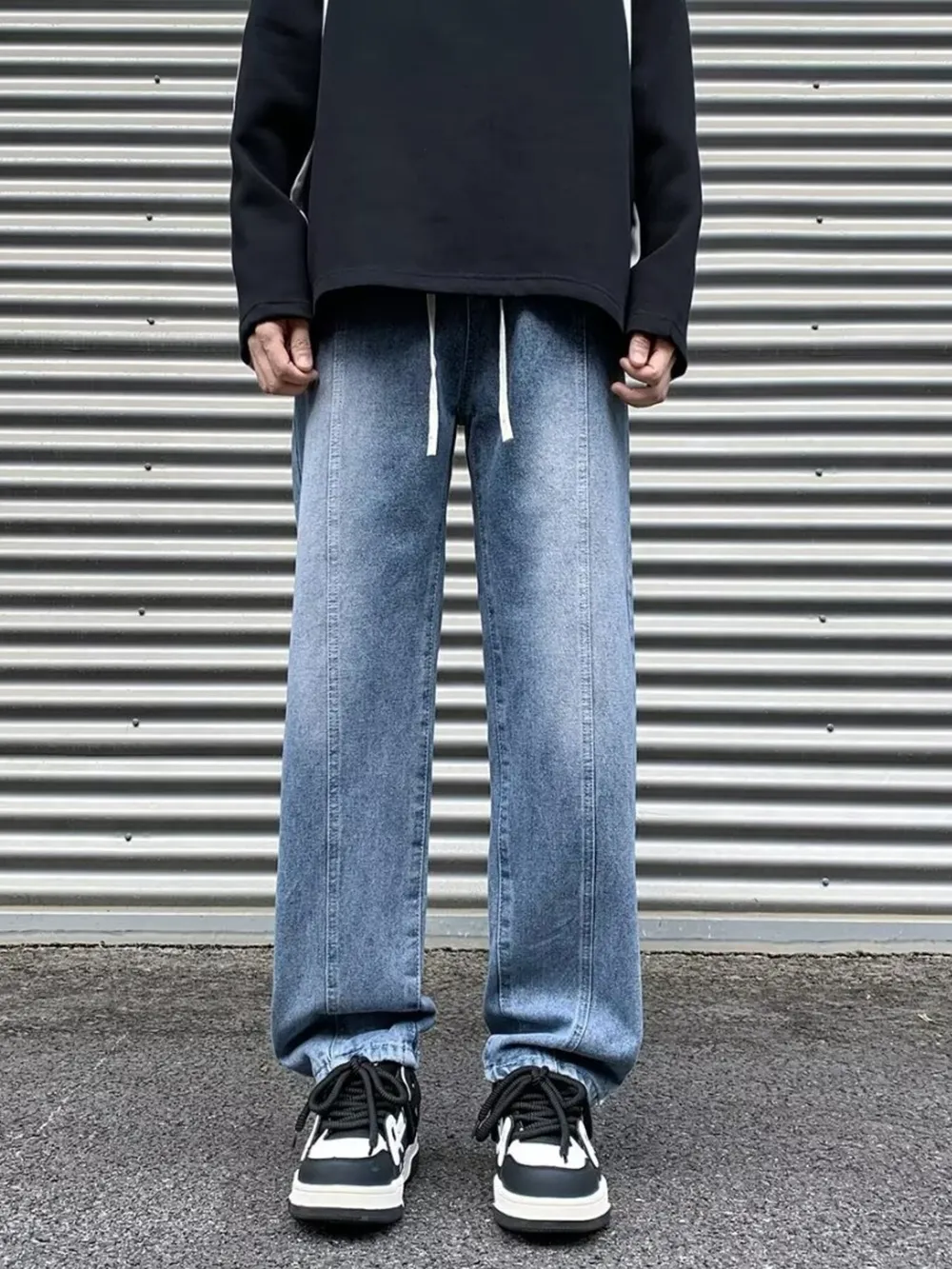 Men's Plus Size Wash Straight Leg Jeans, image 5