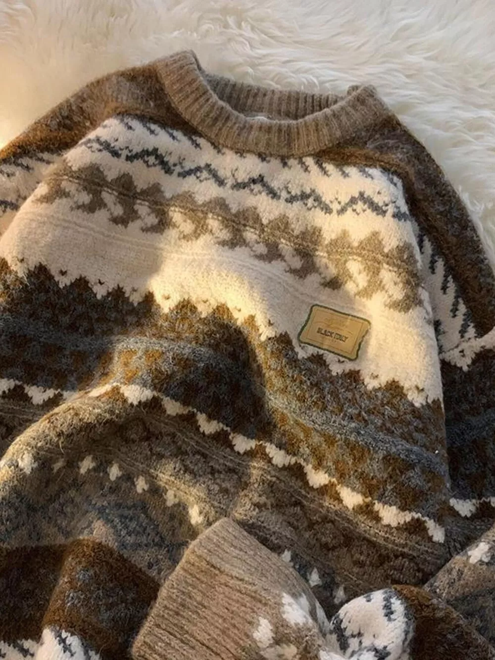 Men's Round Neck Long Sleeve Sweater, image 2