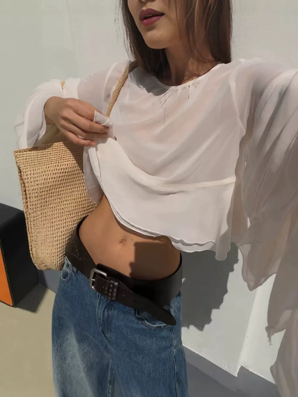 Layered Ruffled Hem Flare Sleeves Blouse, image 2