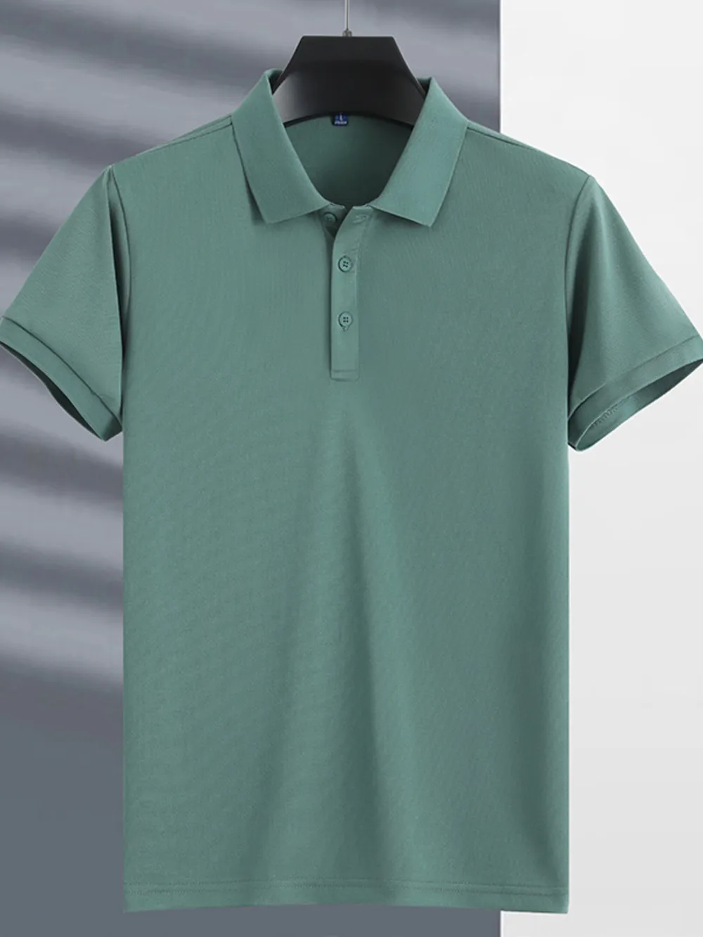 Men's Plus Size Button Detail Short Sleeve Polo, image 2
