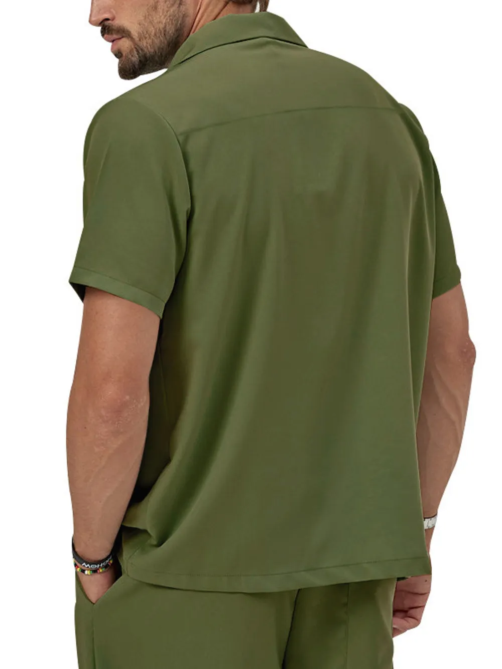 Men's Plus Size Button Up Short Sleeve Shirt and Shorts Set, image 3