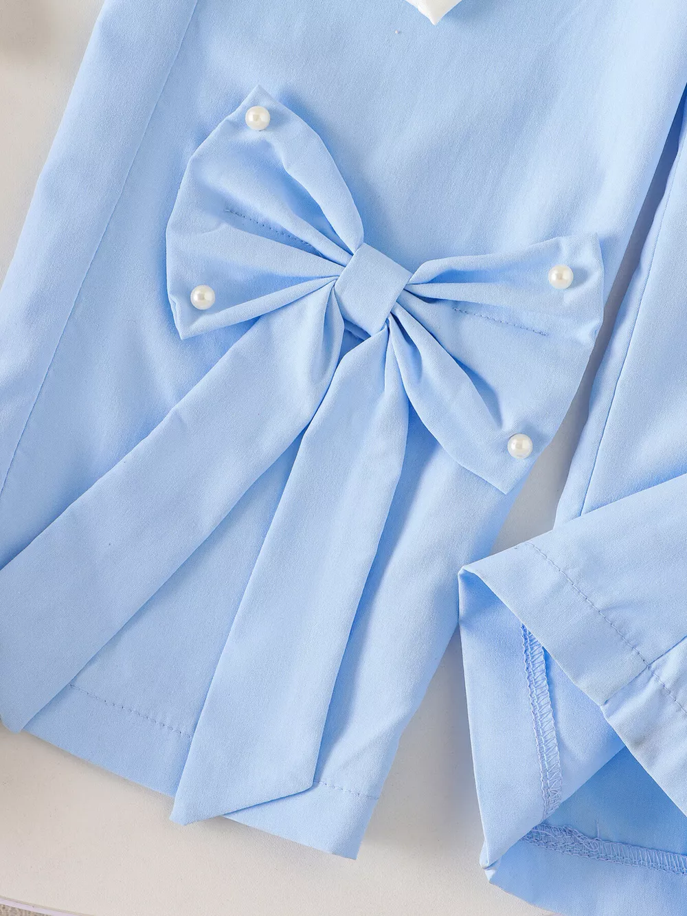 Children's Bow Round Neck Top and Pants Set, image 5