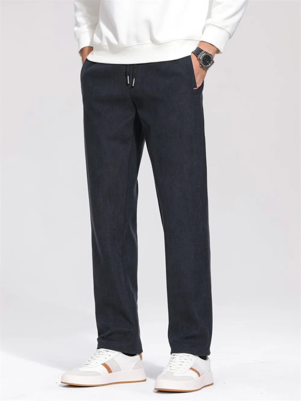 Men's Plus Size Casual Drawstring Loose Fit Pants, image 3