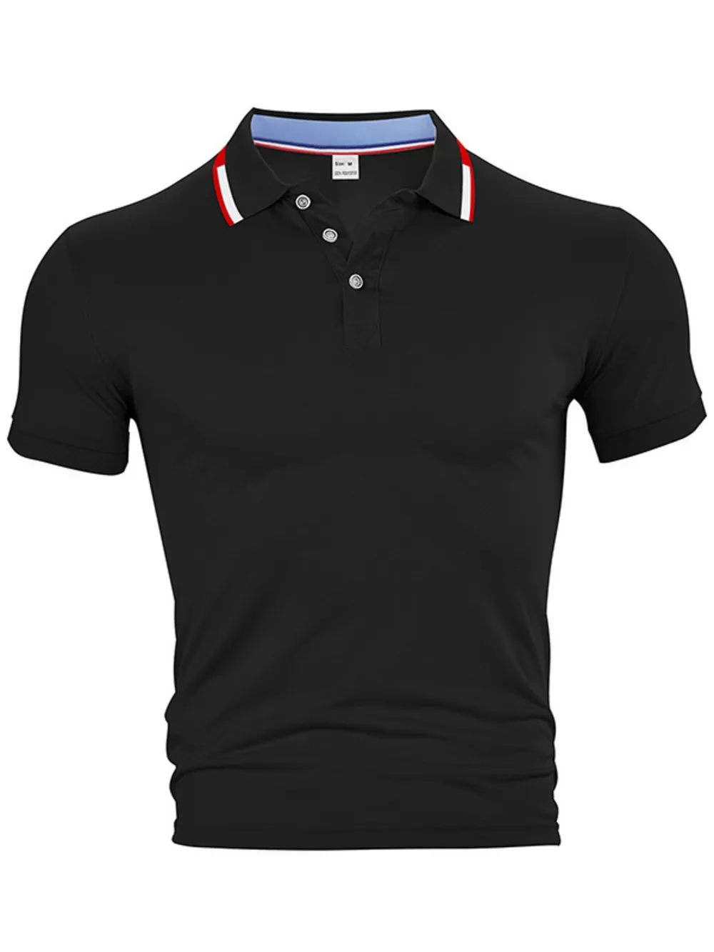 Men's Full Size Button Detail Short Sleeve Polo Plus Size