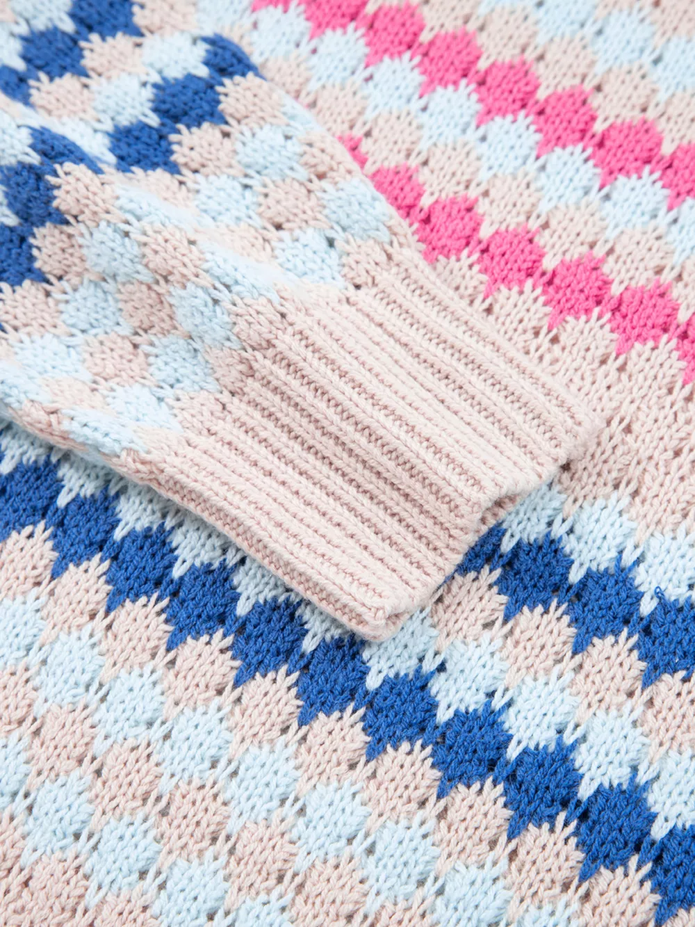 Stripe Eyelet Patterned Drop Shoulder Sweater, image 7