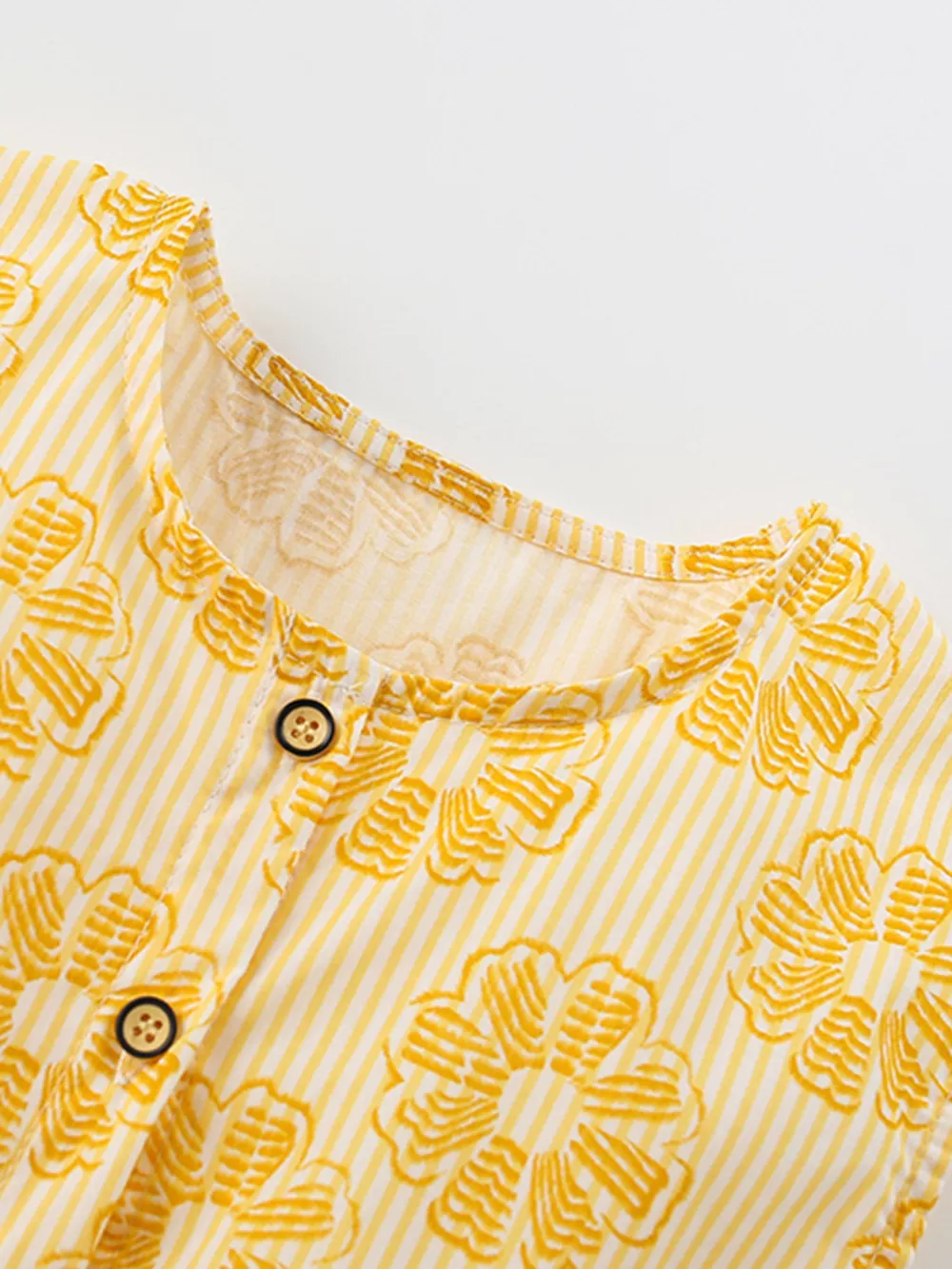 Children's Floral Print Button-Front Casual Dress, image 4
