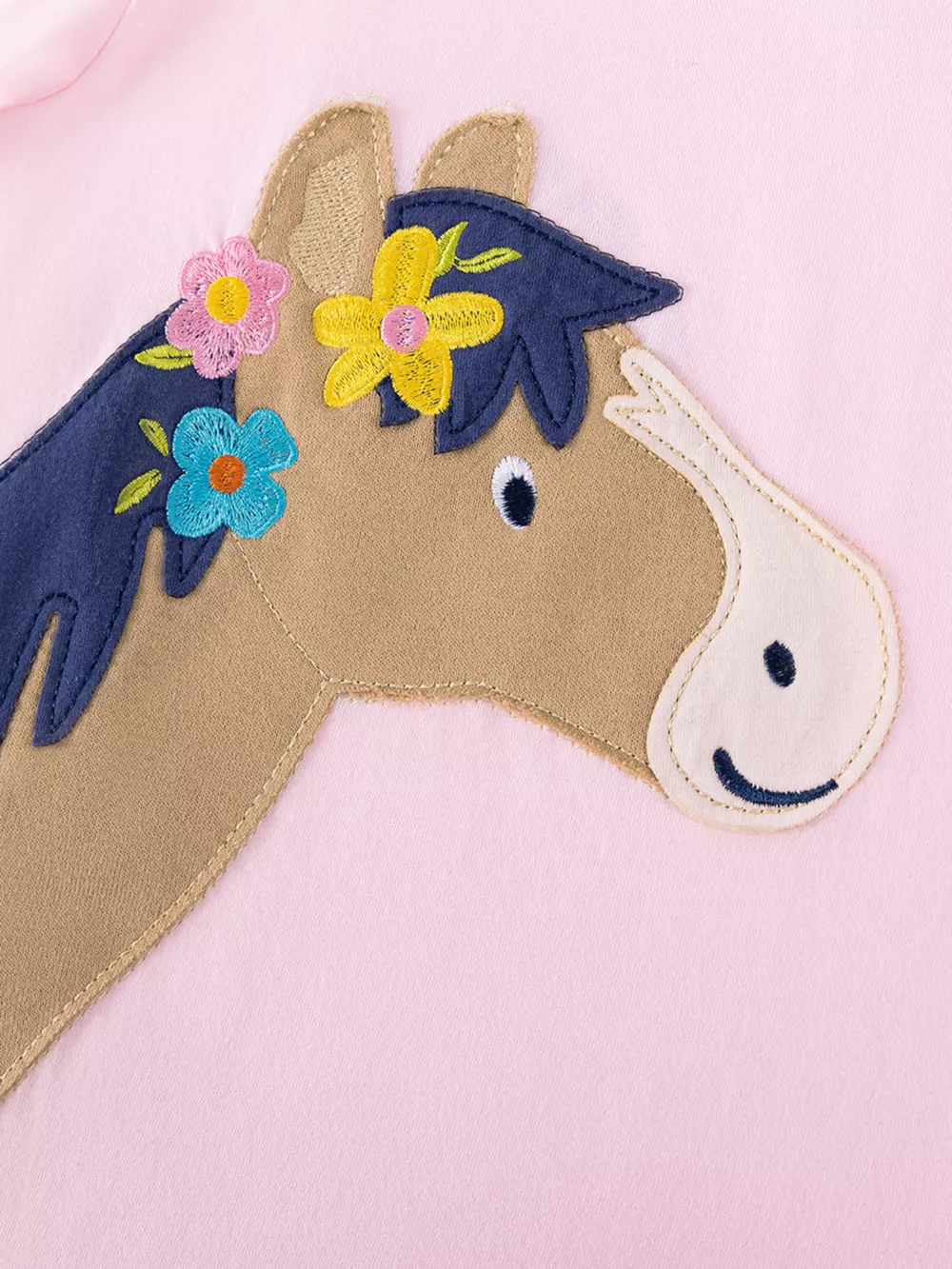 Children's Horse Applique Top & Rainbow Striped Pants Set, image 3