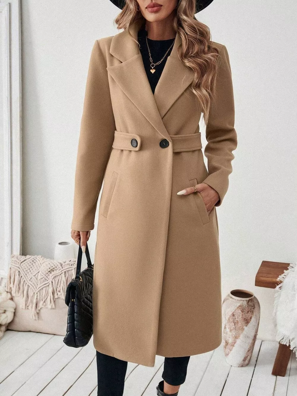 Lapel Collar Longline Coat, image 5