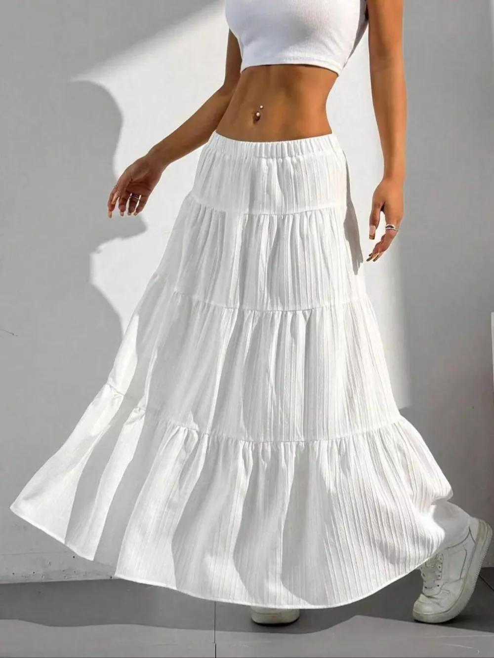 Flowy Tiered Maxi Skirt, image 3
