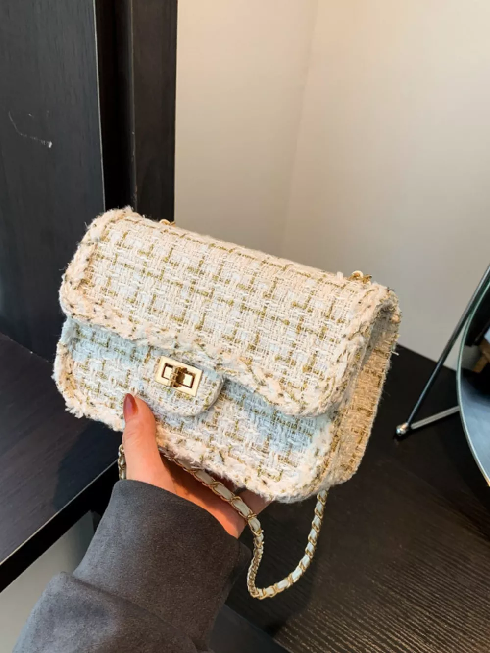 Tweed Flap Crossbody Bag, image 7