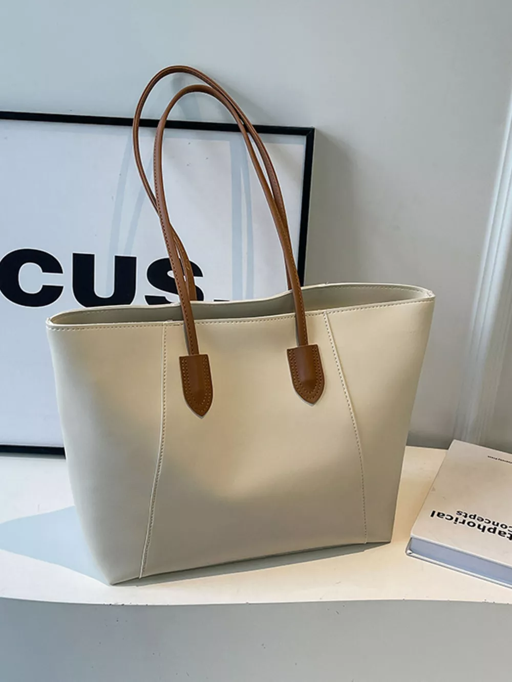 Leather Tote Shoulder Bag, image 2