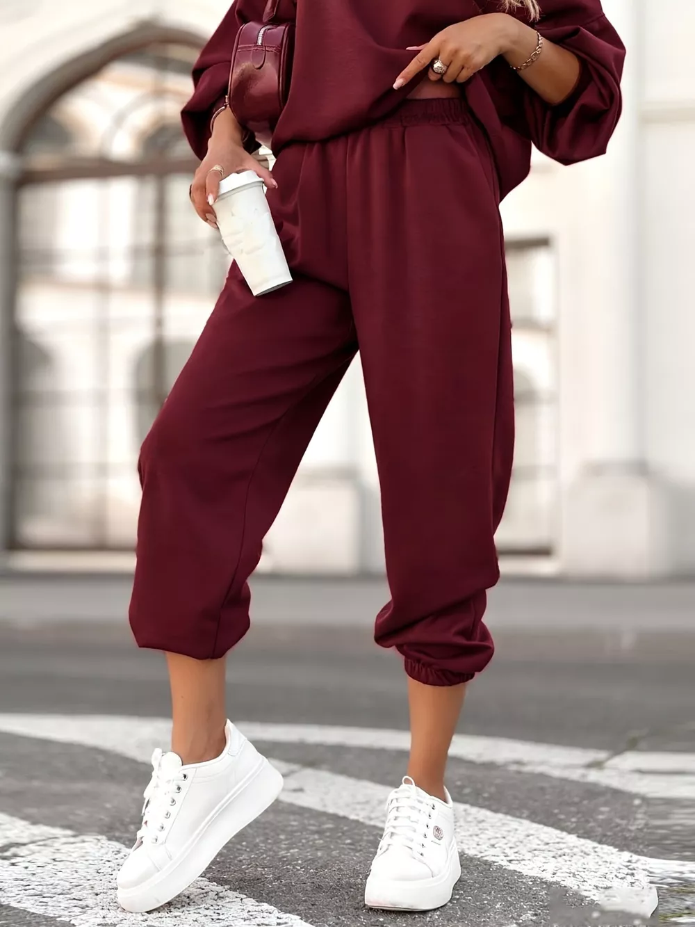 Casual Hoodie and Cropped Pants Set, image 4