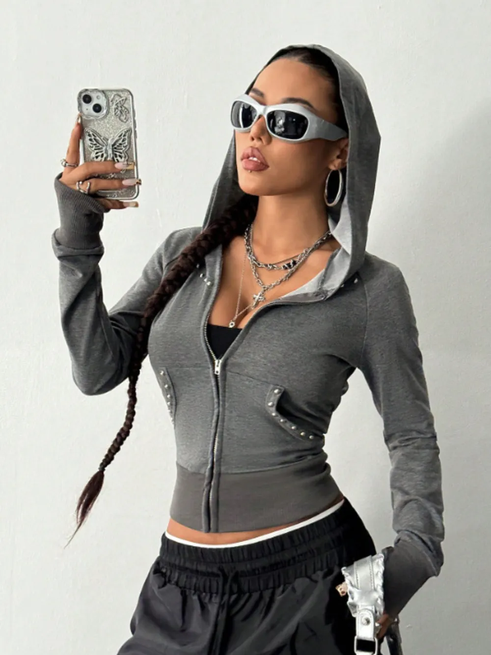 Zip-Up Long Sleeve Hoodie, image 11