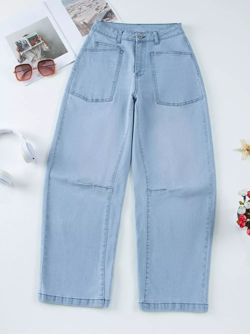 Wide-Leg Jeans with Patch Pockets, image 17