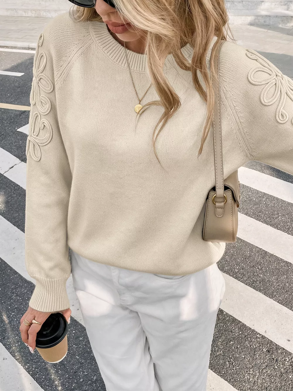 Floral Raglan Sleeve Sweater, image 2