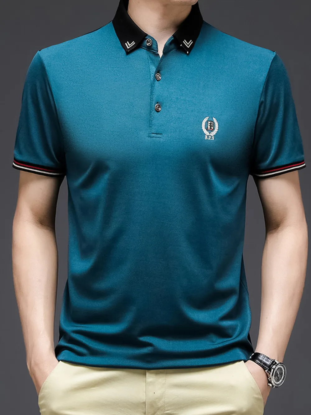 Men's Plus Size Short Sleeve Collar Polo Shirt, image 6