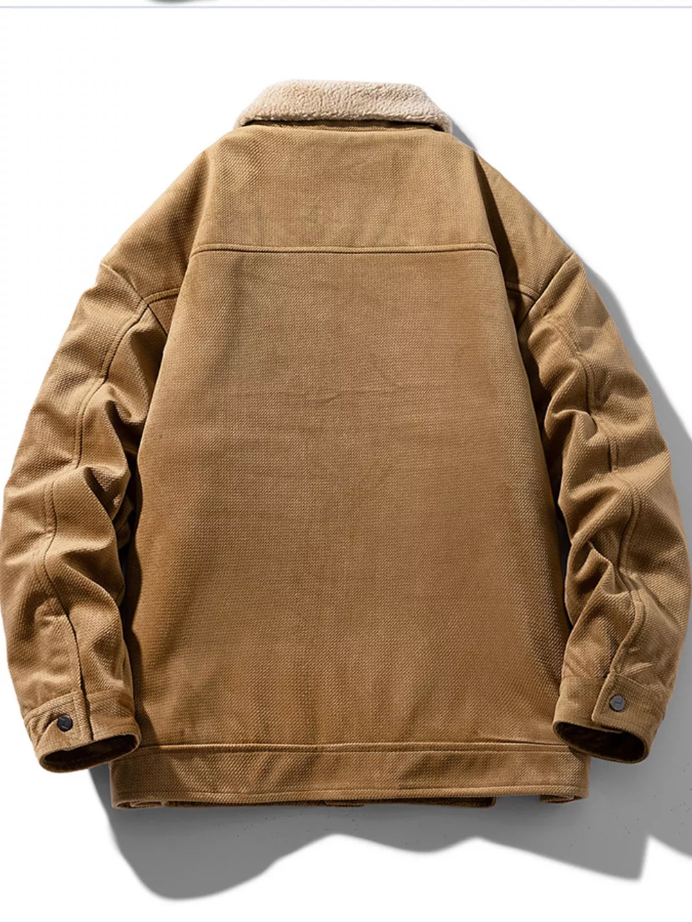 Men's Plus Size Snap Down Sherpa Lined Winter Coat, image 4